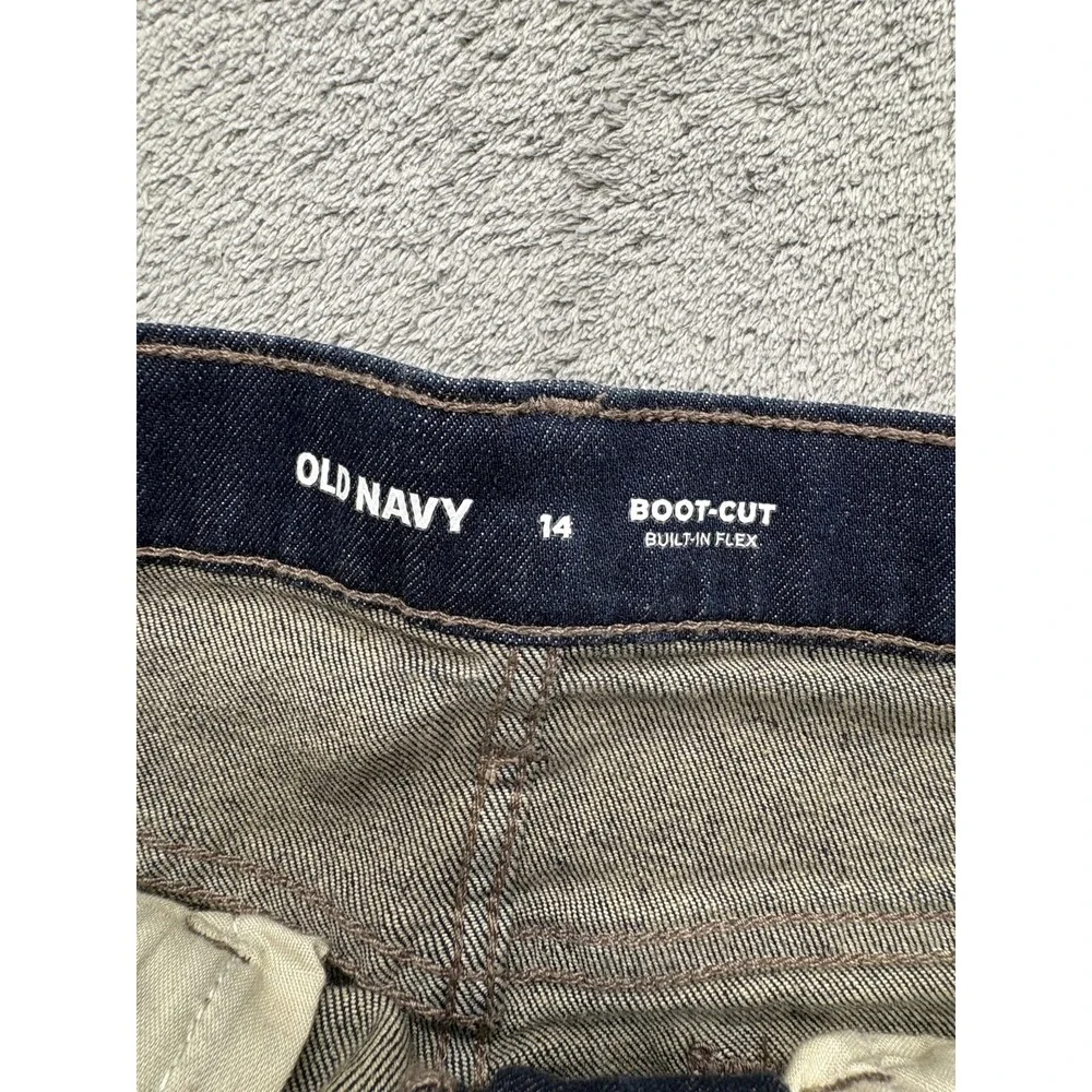 Old Navy Jeans Boys 14 Dark‎ Wash Boot Cut Built-In Flex Denim Youth Pants